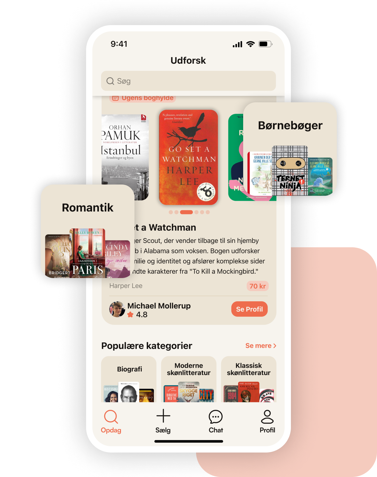 udforsk Forskellige widgets på vores udforsk og salgs side af brugte bøger